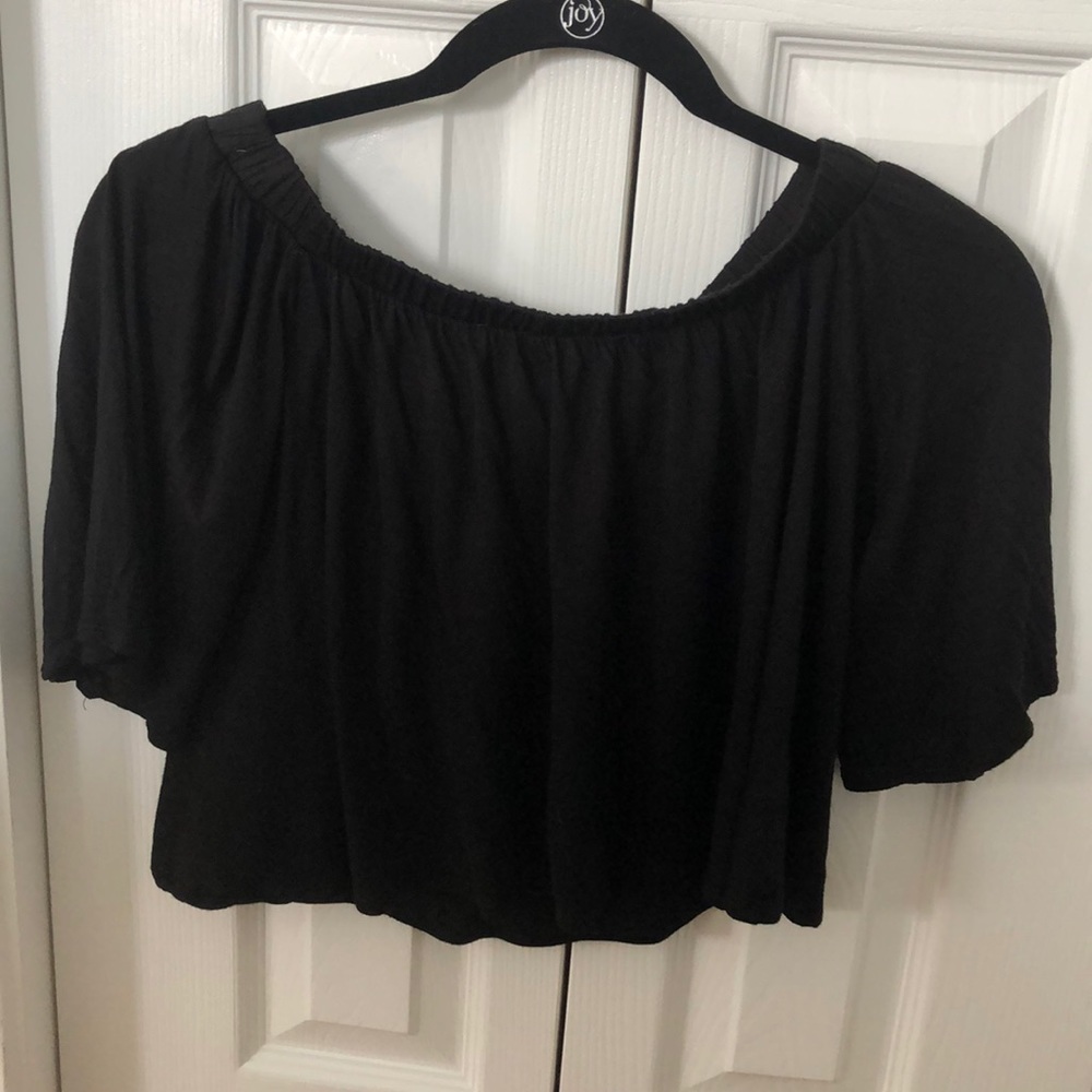 Off The Shoulder Black Crop Top